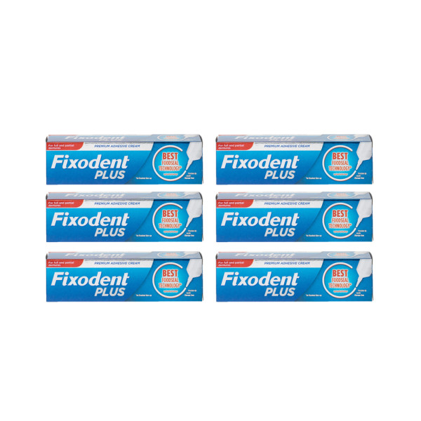Fixodent Plus Food Seal Adhesive Cream 6 Pack