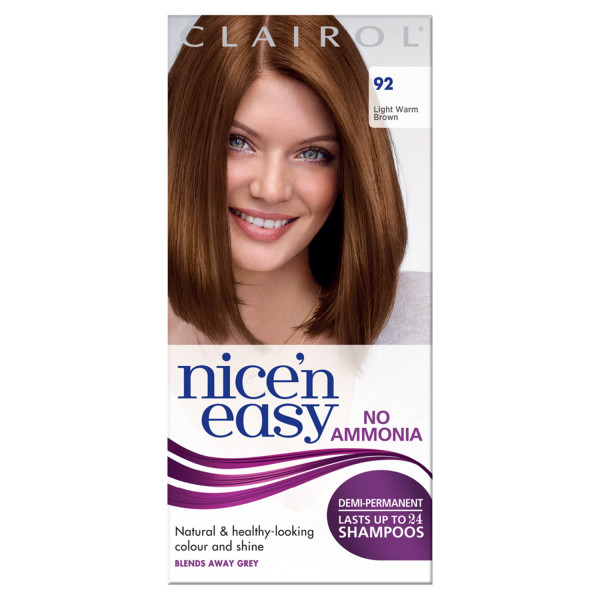 Clairol Nice'n Easy No Ammonia Hair Dye 92 Light Warm Brown