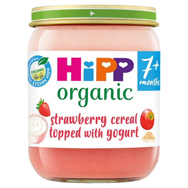 HiPP Organic Strawberry Cereal Topped with Yogurt  Jar 7+ Months